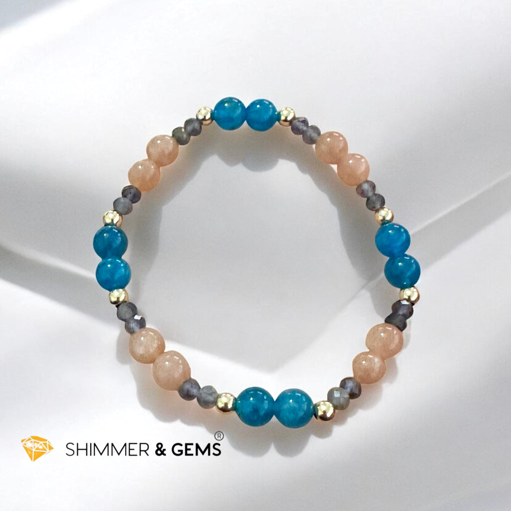 Slim Shift Bracelet (Weight-Loss Lightfield) Apatite, Sunstone, Iolite by Audrey