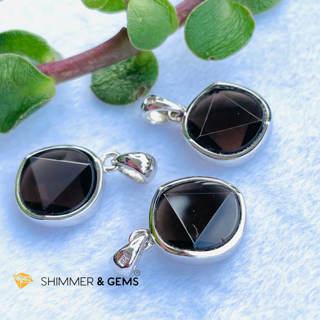 Star Of David Smoky Quartz 12Mm Pendant 925 Silver Charms & Pendants