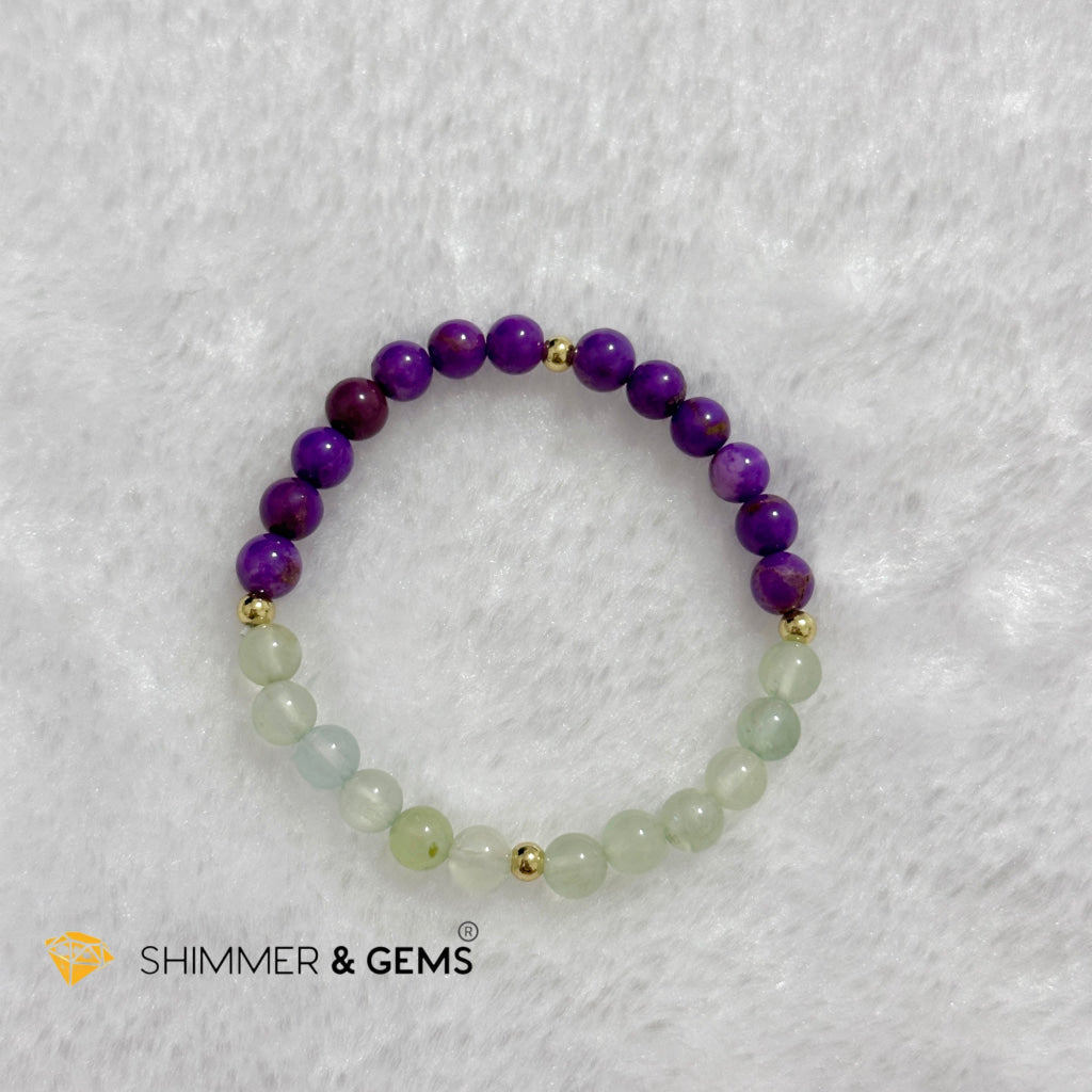 Snake Animal Zodiac 2024 Goodluck Bracelet (Purple Mica & Peridot) Feng Shui