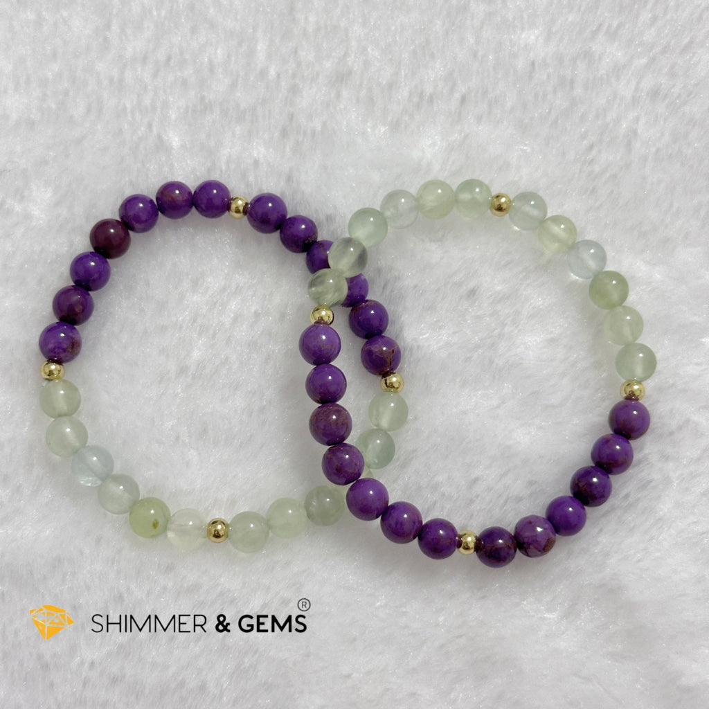 Snake Animal Zodiac 2024 Goodluck Bracelet (Purple Mica & Peridot) Feng Shui