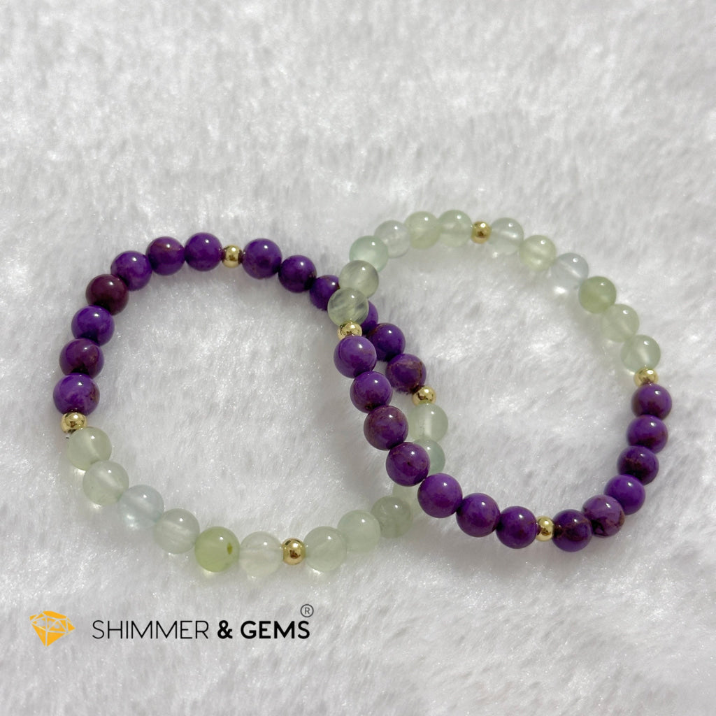 Snake Animal Zodiac 2024 Goodluck Bracelet (Purple Mica & Peridot) Feng Shui