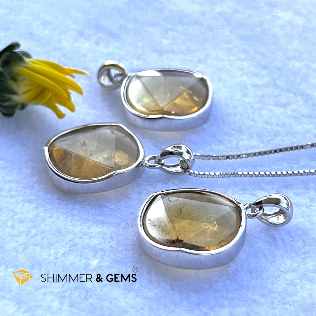 Star Of David Citrine 15Mm Pendant 925 Silver Charms & Pendants