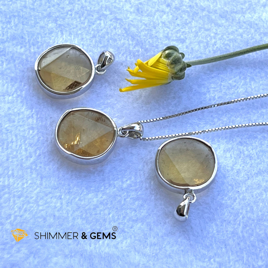 Star Of David Citrine 15Mm Pendant 925 Silver Charms & Pendants