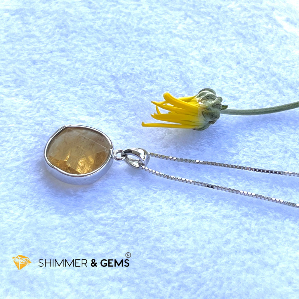Star Of David Citrine 15Mm Pendant 925 Silver Charms & Pendants