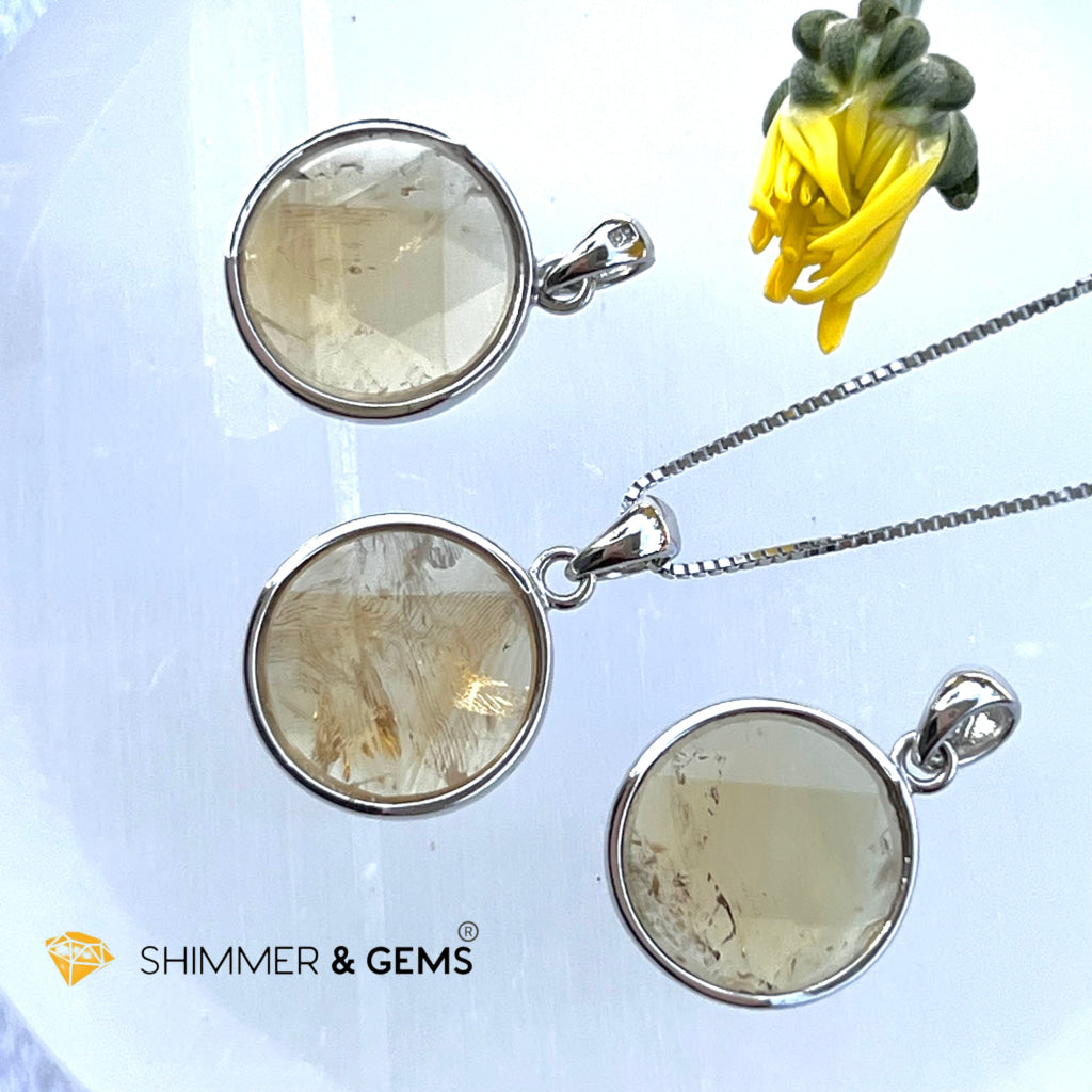 Star Of David Citrine 15Mm Pendant 925 Silver Charms & Pendants