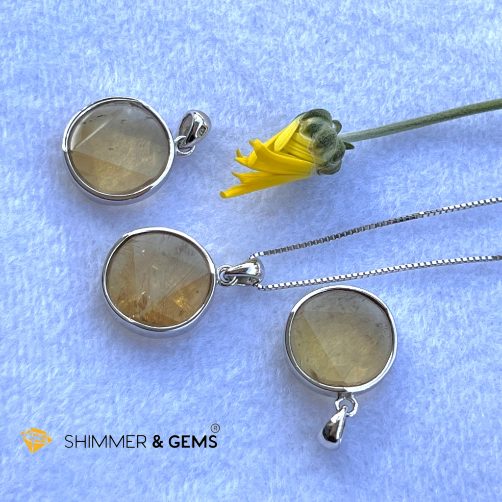 Star Of David Citrine 15Mm Pendant 925 Silver Charms & Pendants