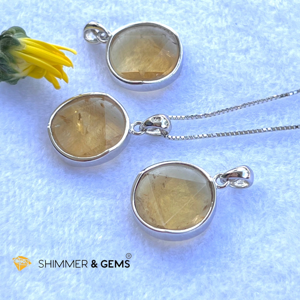 Star Of David Citrine 15Mm Pendant 925 Silver Charms & Pendants