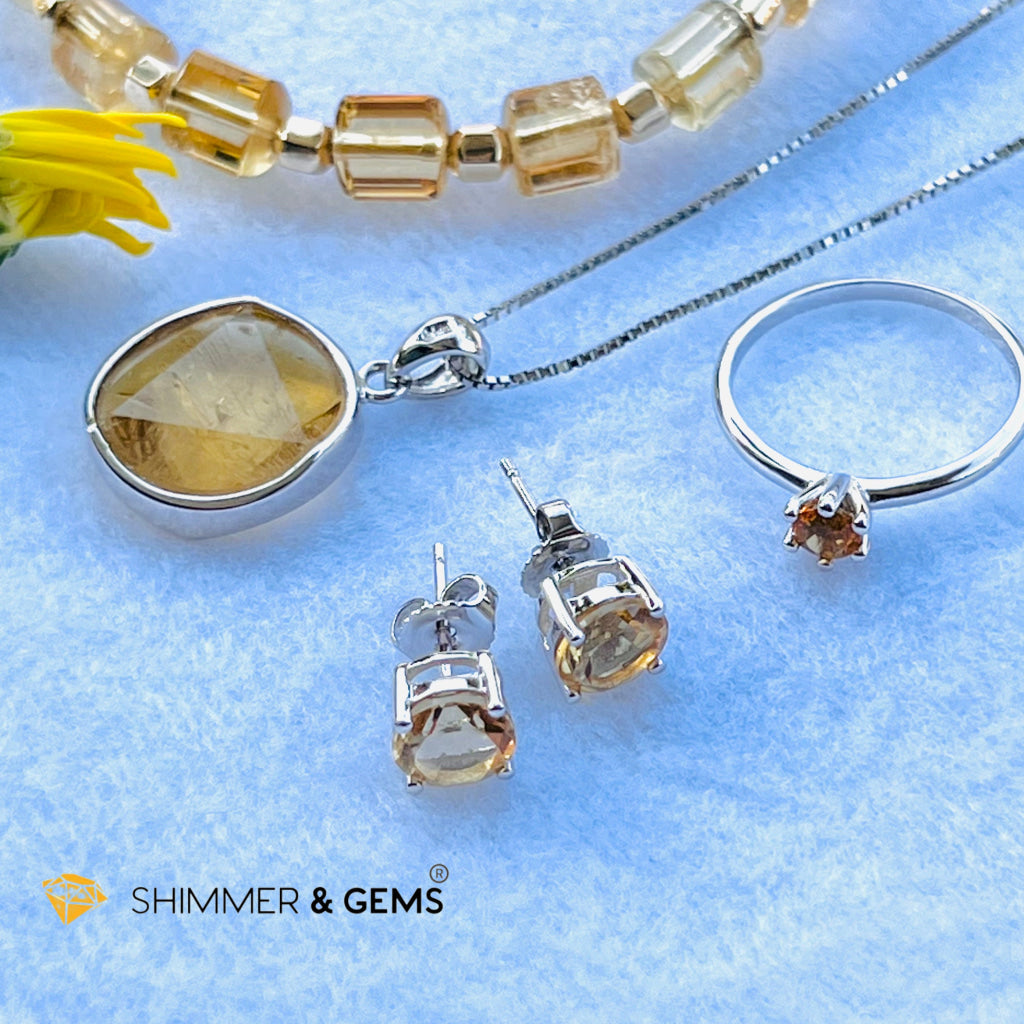 Star Of David Citrine 15Mm Pendant 925 Silver Charms & Pendants