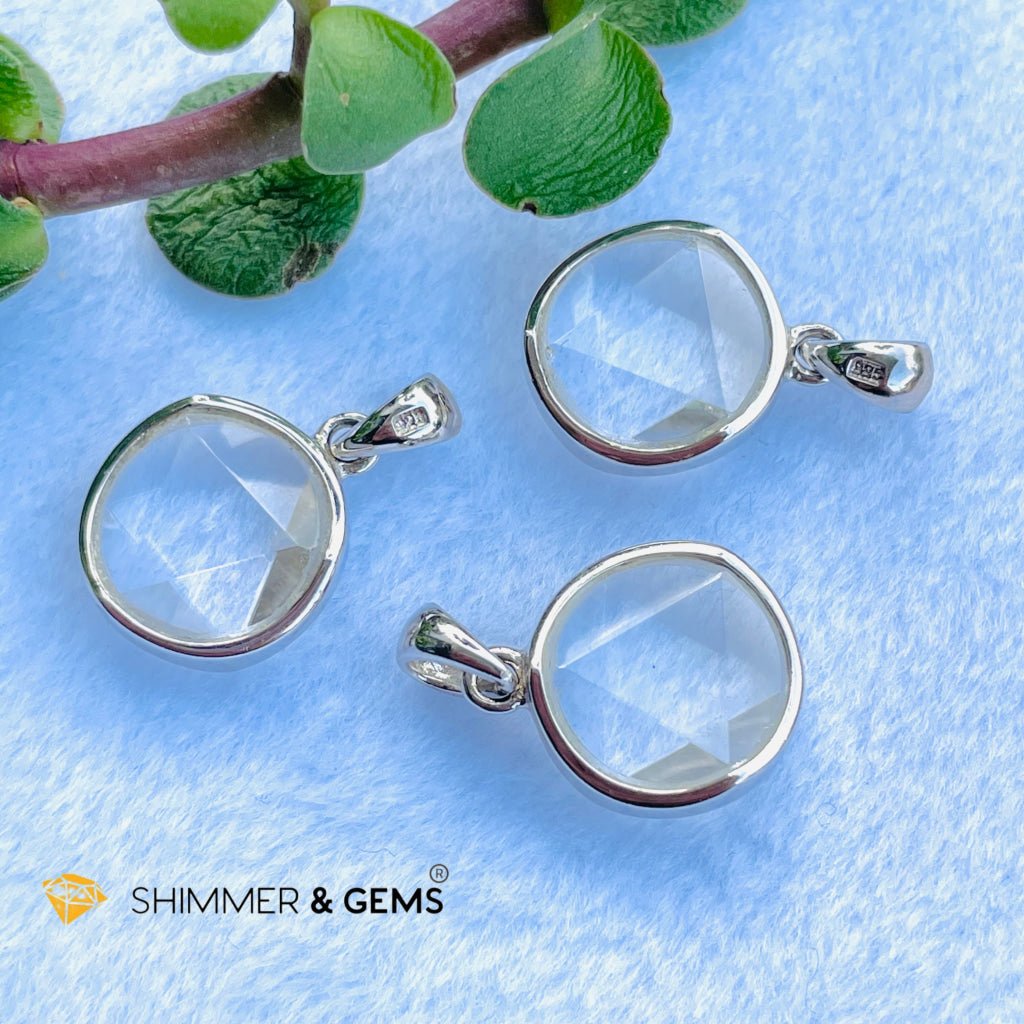 Star Of David Clear Quartz 12Mm Pendant 925 Silver Charms & Pendants