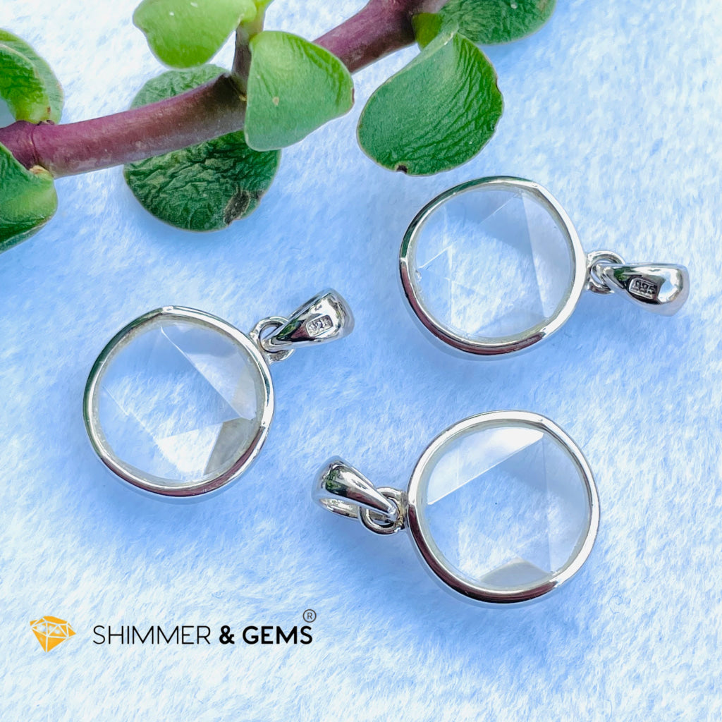 Star Of David Clear Quartz 12Mm Pendant 925 Silver (Master Crystal) Charms & Pendants