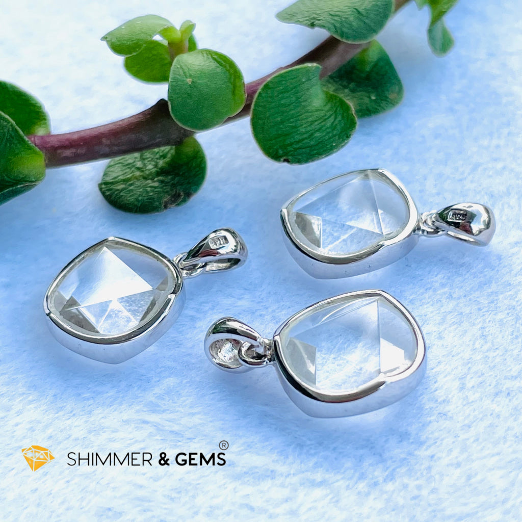 Star Of David Clear Quartz 12Mm Pendant 925 Silver (Master Crystal) Charms & Pendants