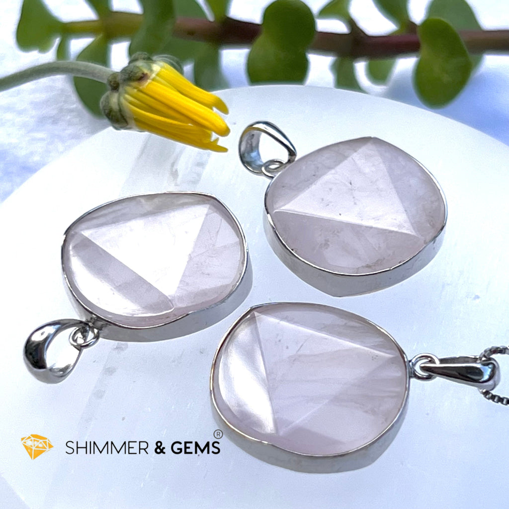 Star Of David Rose Quartz Pendants 925 Silver Charms &