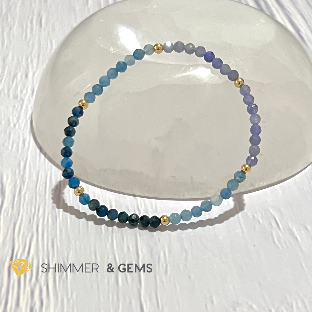 Stress Release Bracelet (Aquamarine Kyanite Tanzanite)4Mm