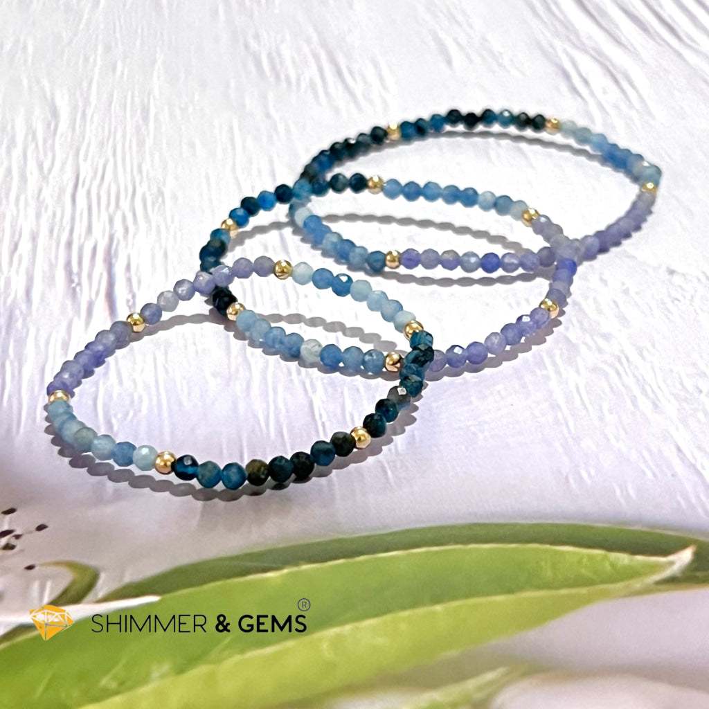 Stress Release Bracelet (Aquamarine Kyanite Tanzanite)4Mm