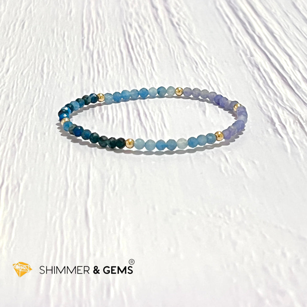 Stress Release Bracelet (Aquamarine Kyanite Tanzanite)4Mm