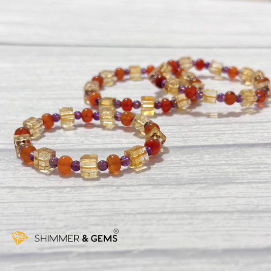 Success, Wealth & Abundance Bracelet (Citrine, Amethyst, Carnelian)