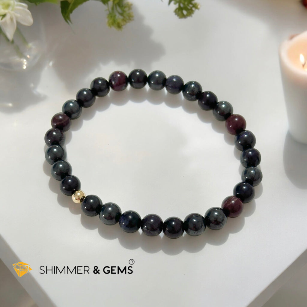 Sugilite 6mm Bracelet with 14k gold filled AA Grade (South Africa)