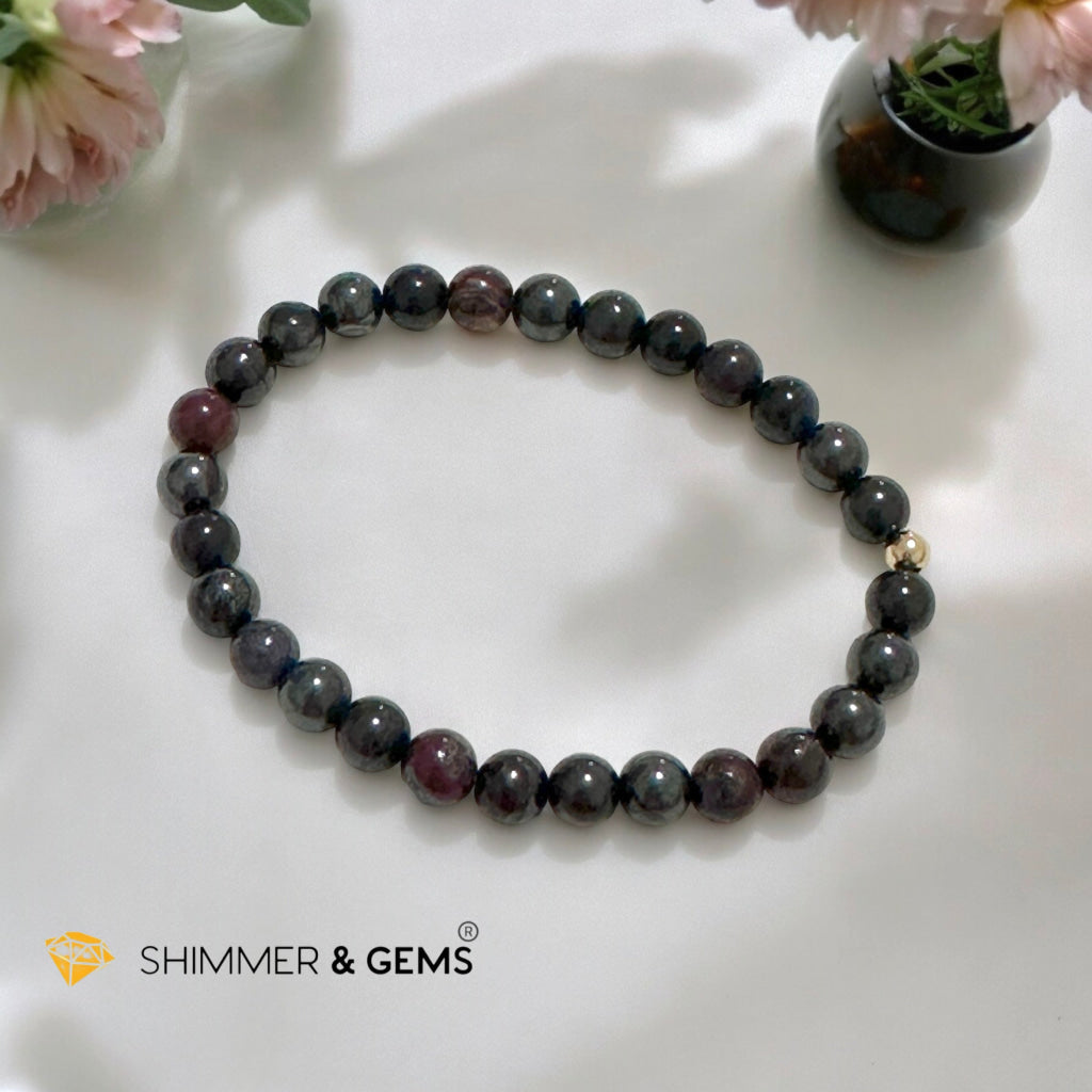 Sugilite 6mm Bracelet with 14k gold filled AA Grade (South Africa)