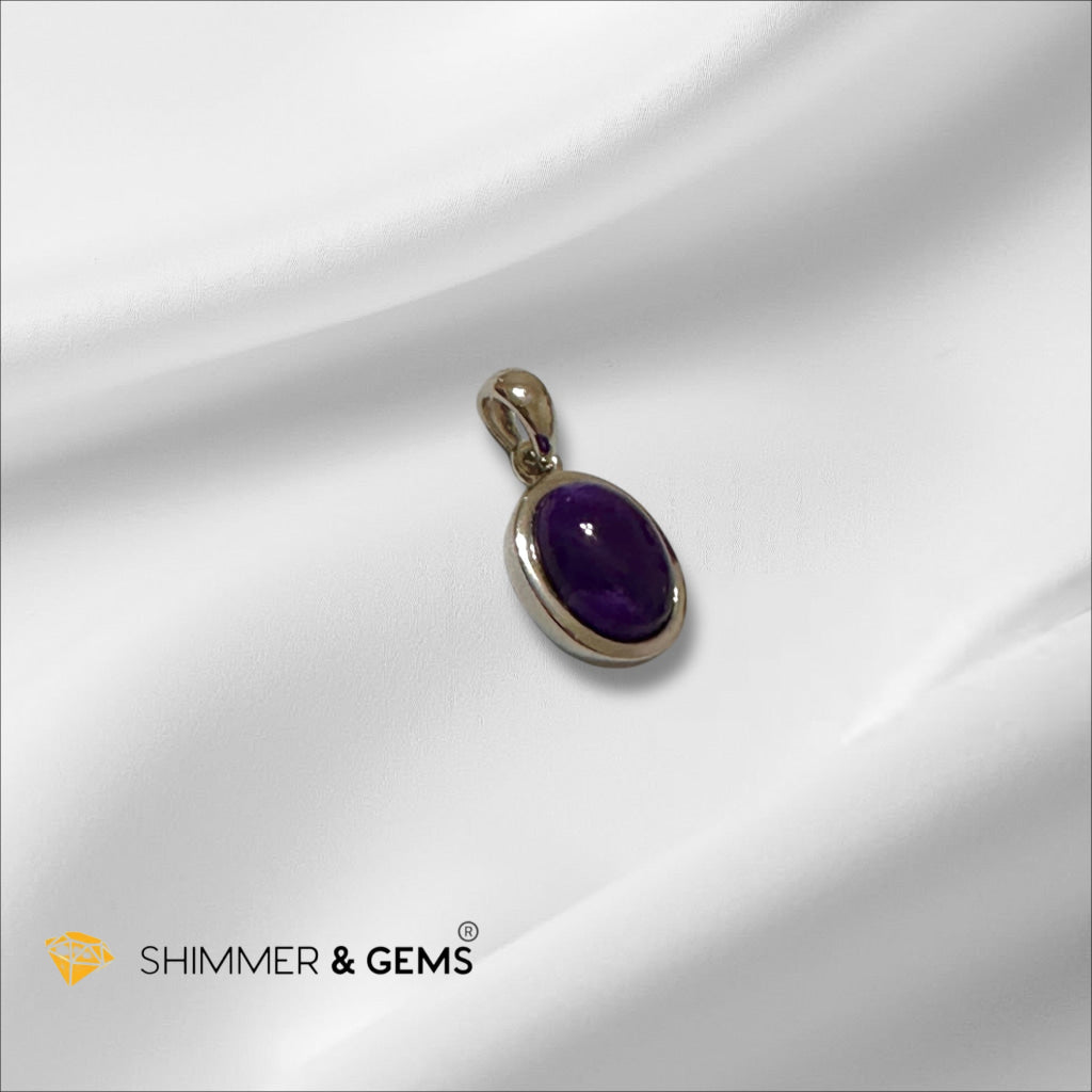 Sugilite Oval Pendant 9mm 925 Silver (South Africa) Premium