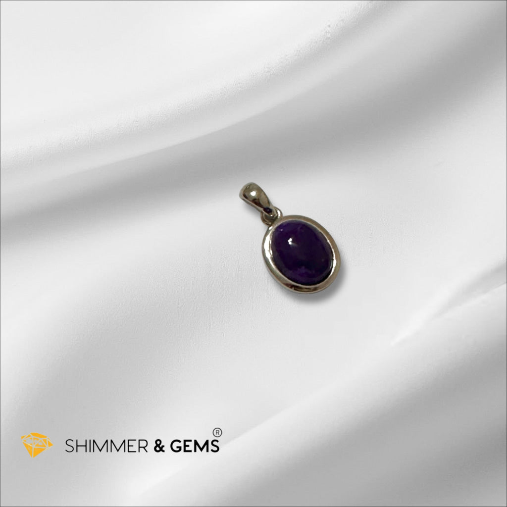Sugilite Oval Pendant 9mm 925 Silver (South Africa) Premium