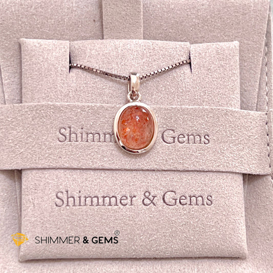 Sunstone Oval 925 Silver Pendant