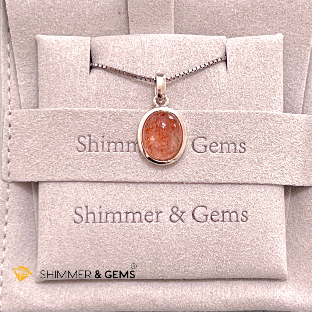 Sunstone Oval 925 Silver Pendant
