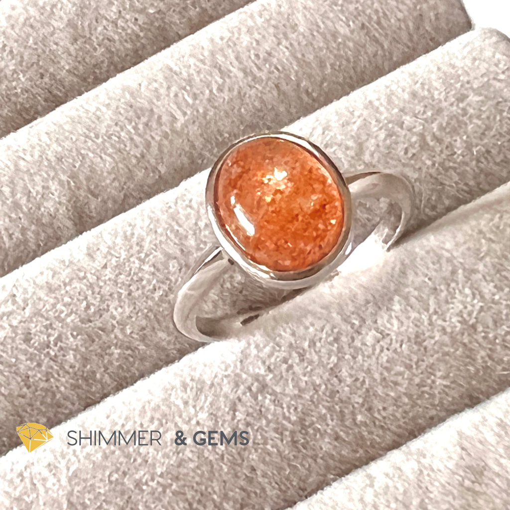 Sunstone Oval 925 Silver Ring