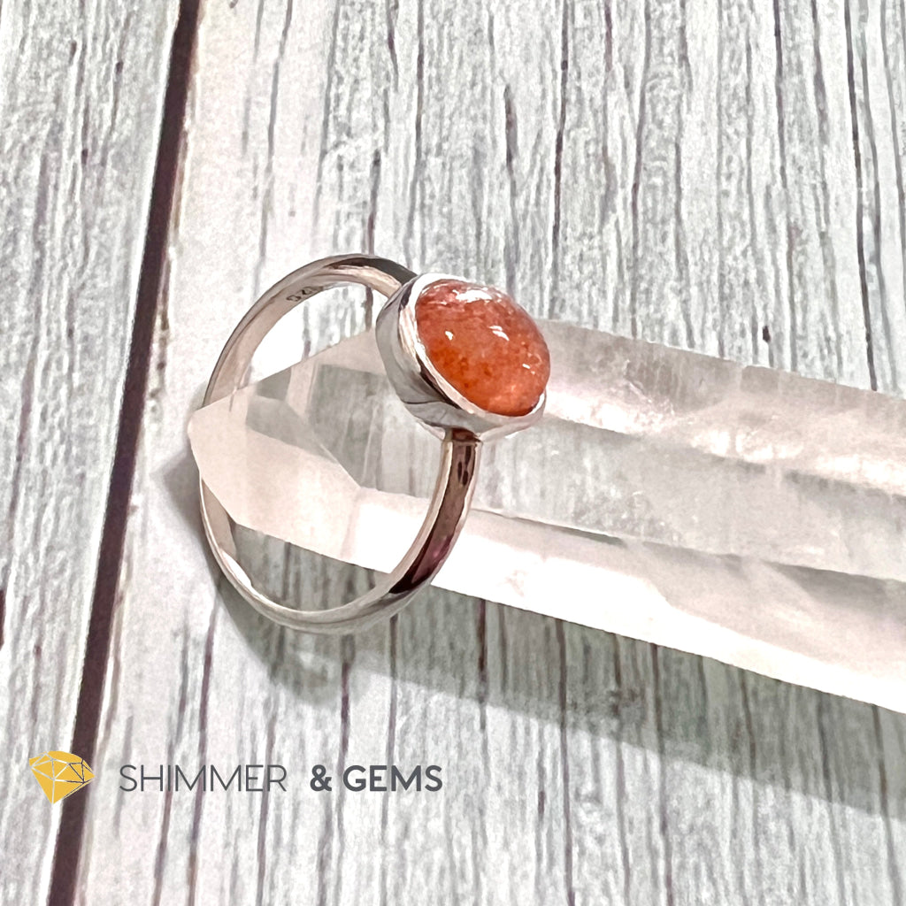 Sunstone Oval 925 Silver Ring (8X10Mm) Us 6