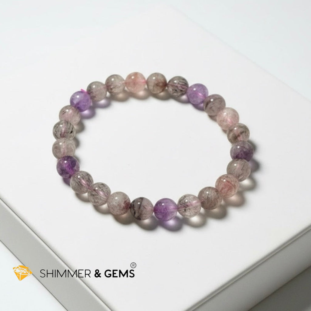 Super 7, 8mm Bracelet (Top Grade, AAAA) Good Health & Luck
