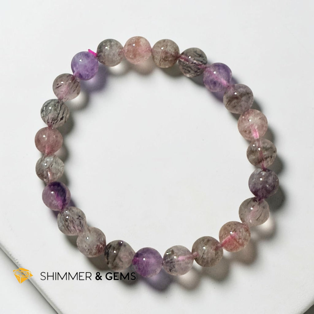 Super 7, 8mm Bracelet (Top Grade, AAAA) Good Health & Luck