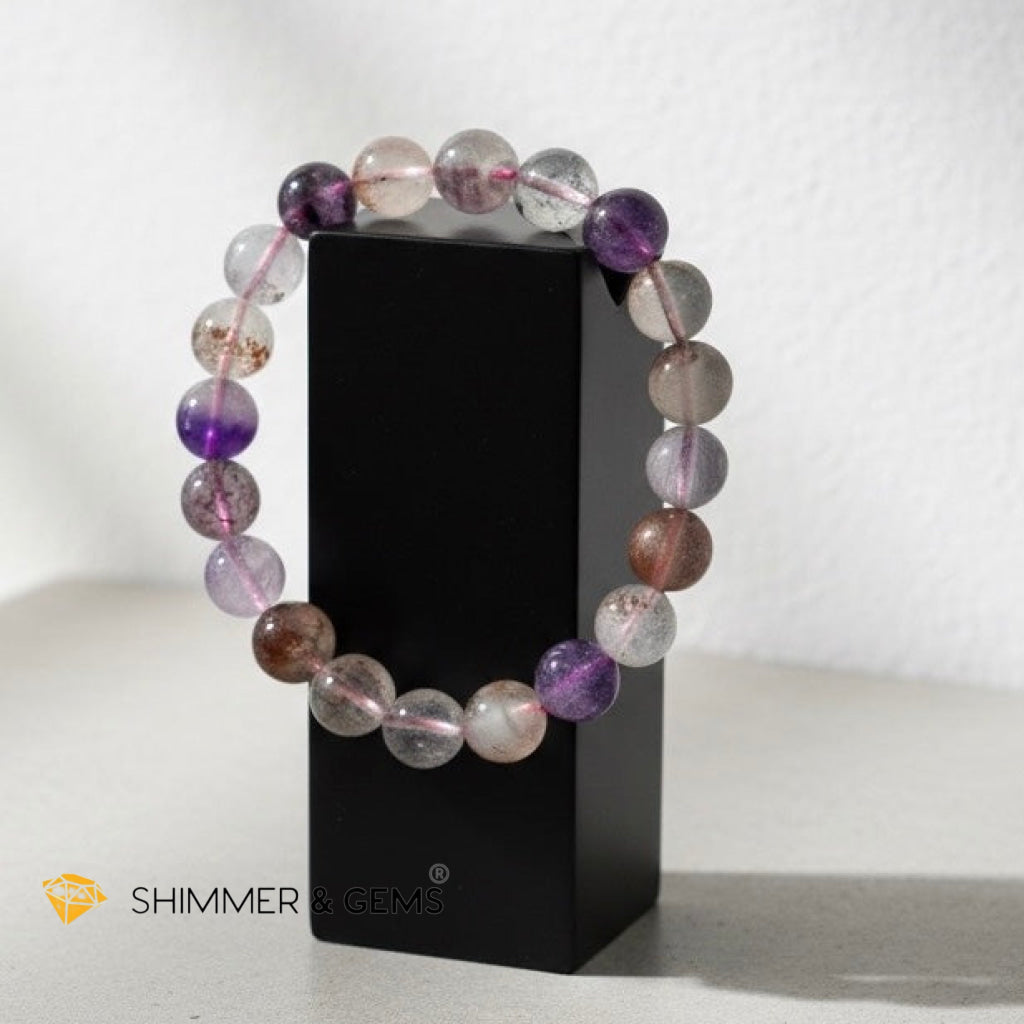 Super 7, 9mm Bracelet (Top Grade, AAAA) Good Health & Luck