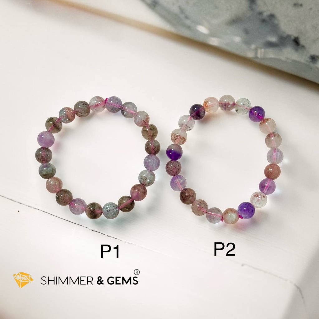 Super 7, 9mm Bracelet (Top Grade, AAAA) Good Health & Luck