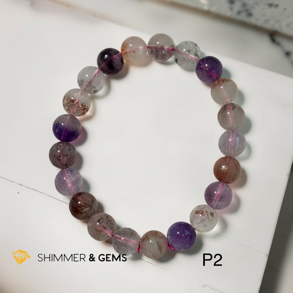 Super 7, 9mm Bracelet (Top Grade, AAAA) Good Health & Luck