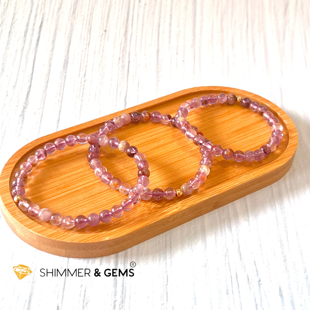 Super 7 Bracelet 6Mm With 14K Gold Filled Round Bead Bracelets