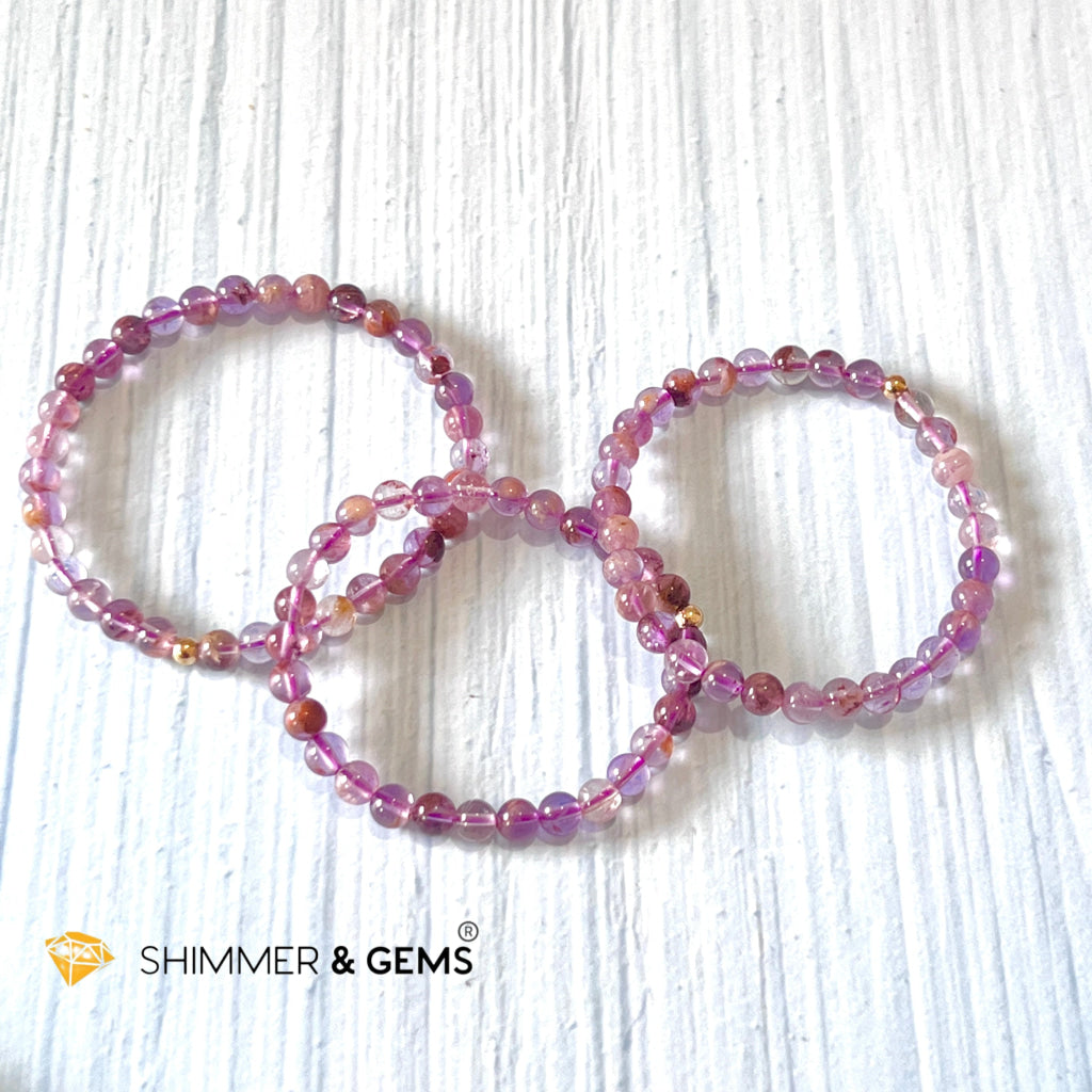 Super 7 Bracelet 6Mm With 14K Gold Filled Round Bead Bracelets