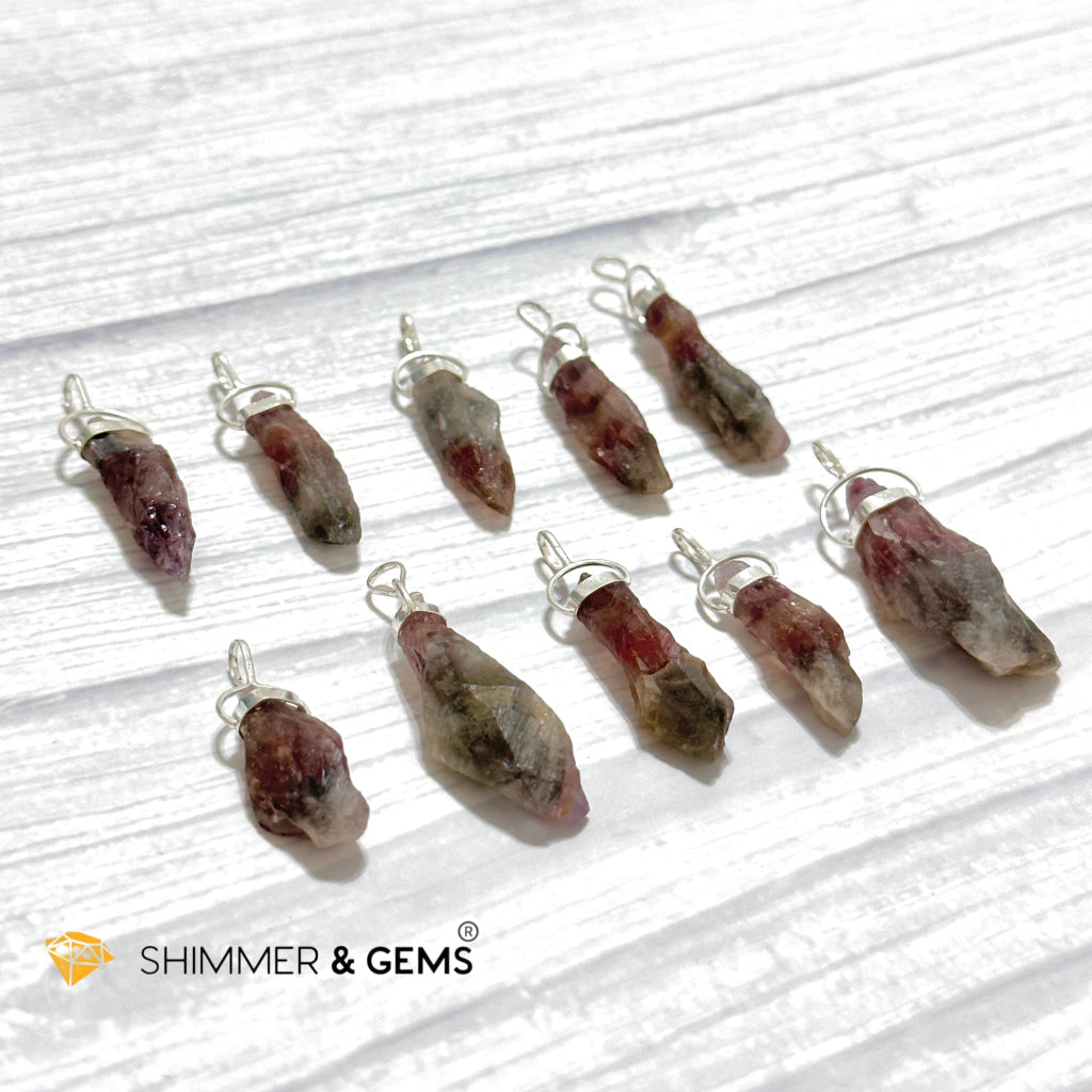 Super 7 Raw 925 Silver Pendant