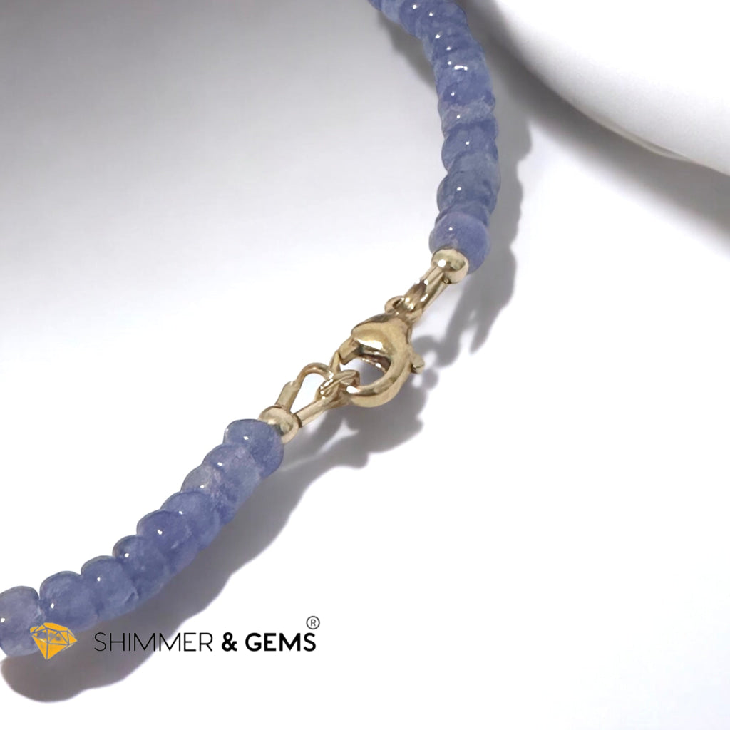Tanzanite 6mm Rondelle Necklace with 14k gold filled finish (44cm) Tanzania