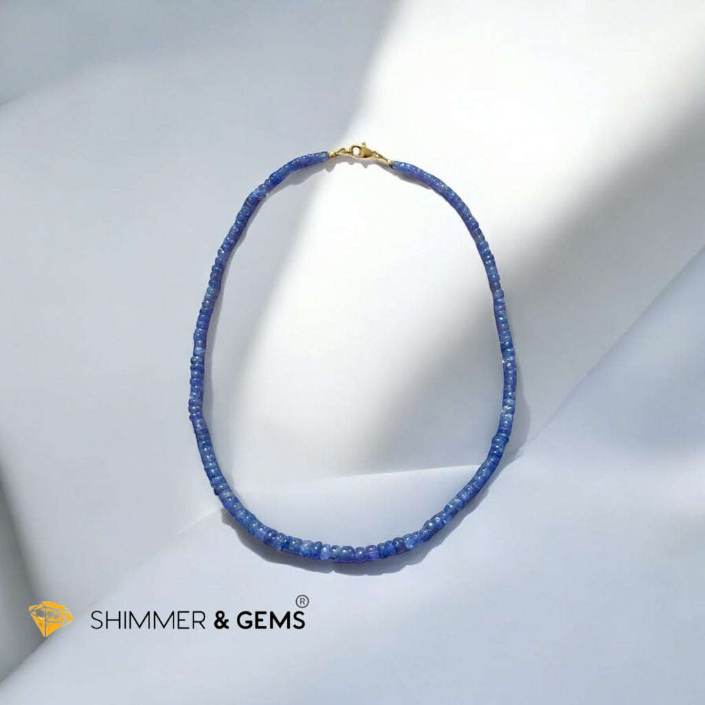 Tanzanite 6mm Rondelle Necklace with 14k gold filled finish (44cm) Tanzania