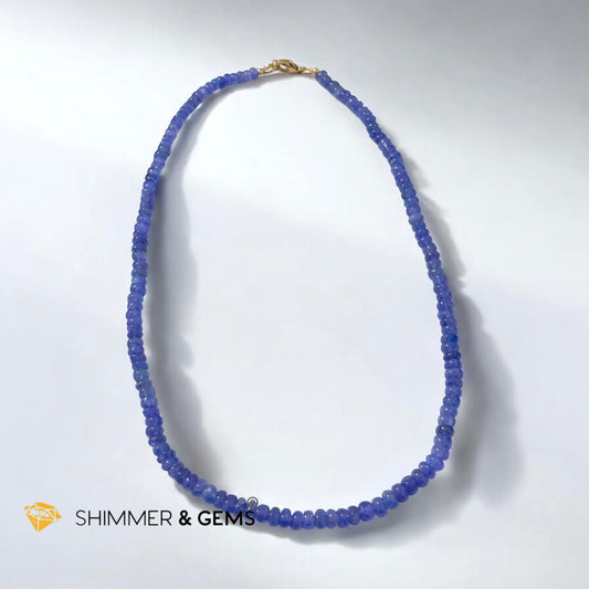 Tanzanite 6mm Rondelle Necklace with 14k gold filled finish (44cm) Tanzania