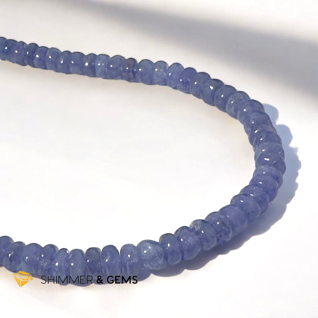 Tanzanite 6mm Rondelle Necklace with 14k gold filled finish (44cm) Tanzania