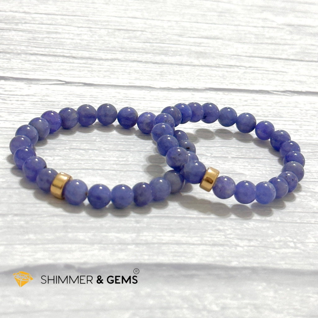 Tanzanite 8mm with 14k Gold-filled Bracelet (Tanzania)
