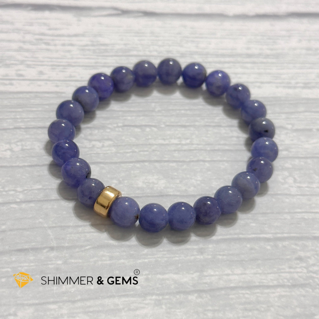 Tanzanite 8mm with 14k Gold-filled Bracelet (Tanzania)