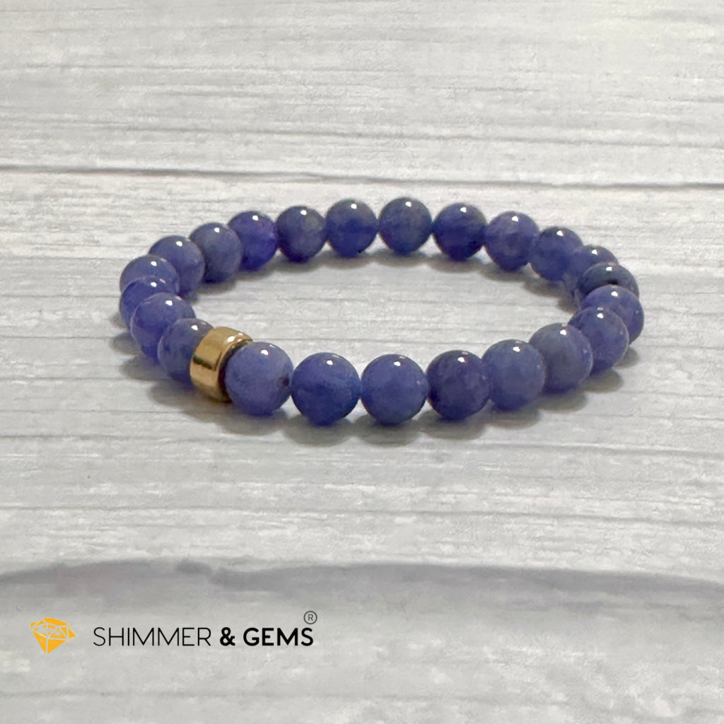 Tanzanite 8mm with 14k Gold-filled Bracelet (Tanzania)