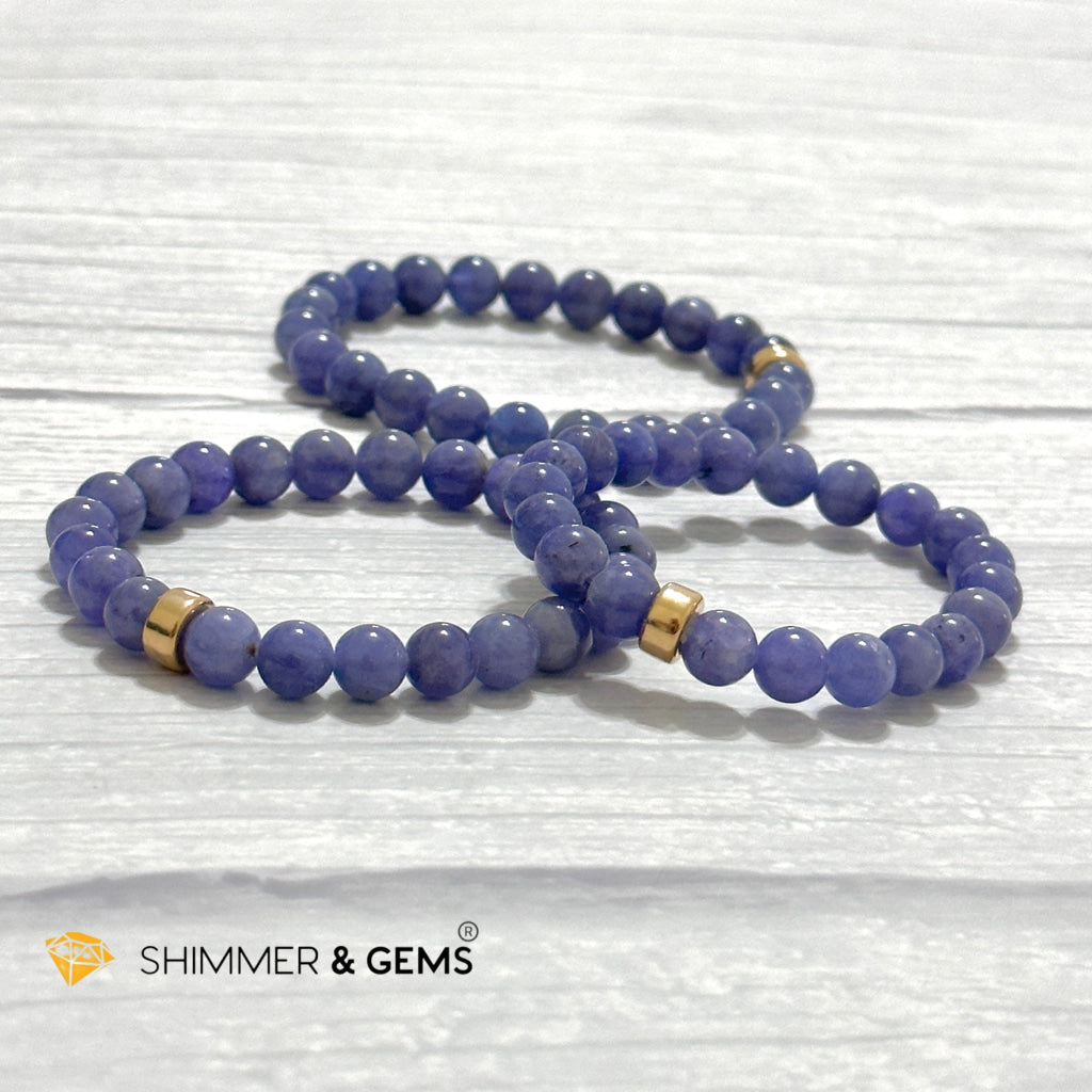 Tanzanite 8mm with 14k Gold-filled Bracelet (Tanzania)