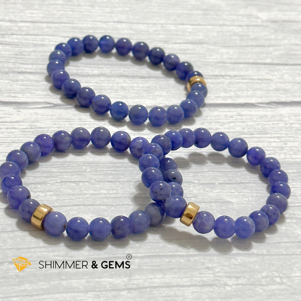 Tanzanite 8mm with 14k Gold-filled Bracelet (Tanzania)
