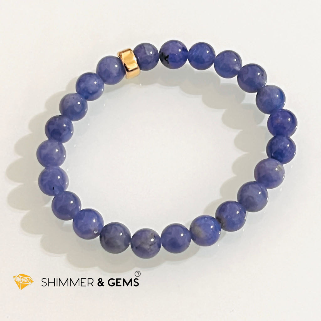 Tanzanite 8mm with 14k Gold-filled Bracelet (Tanzania)
