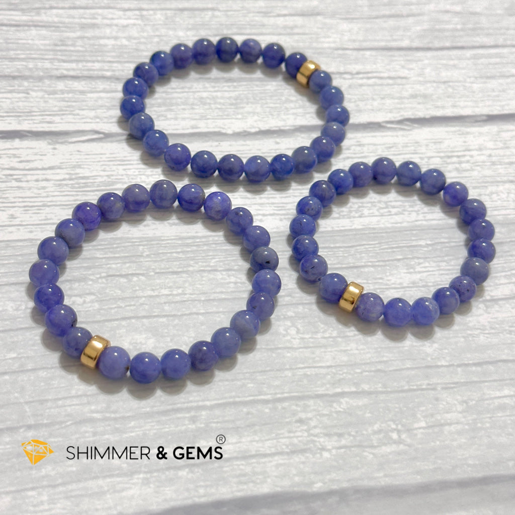 Tanzanite 8mm with 14k Gold-filled Bracelet (Tanzania)