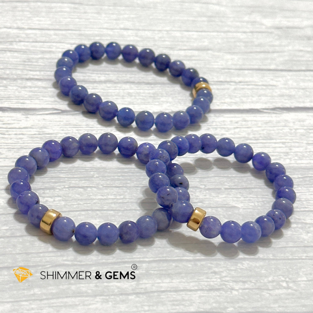 Tanzanite 8mm with 14k Gold-filled Bracelet (Tanzania)
