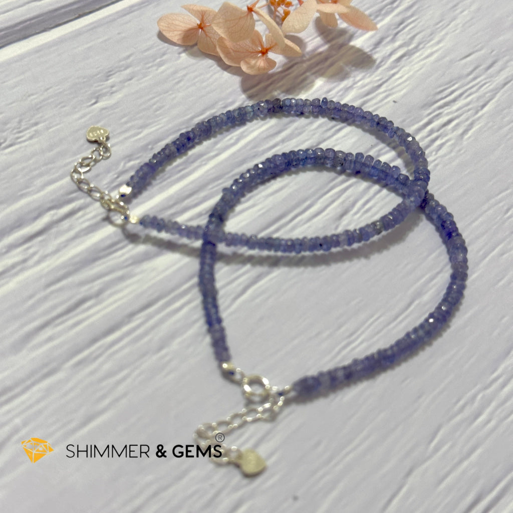 Tanzanite 925 Silver Bracelet (3-3.5mm Rondelle)