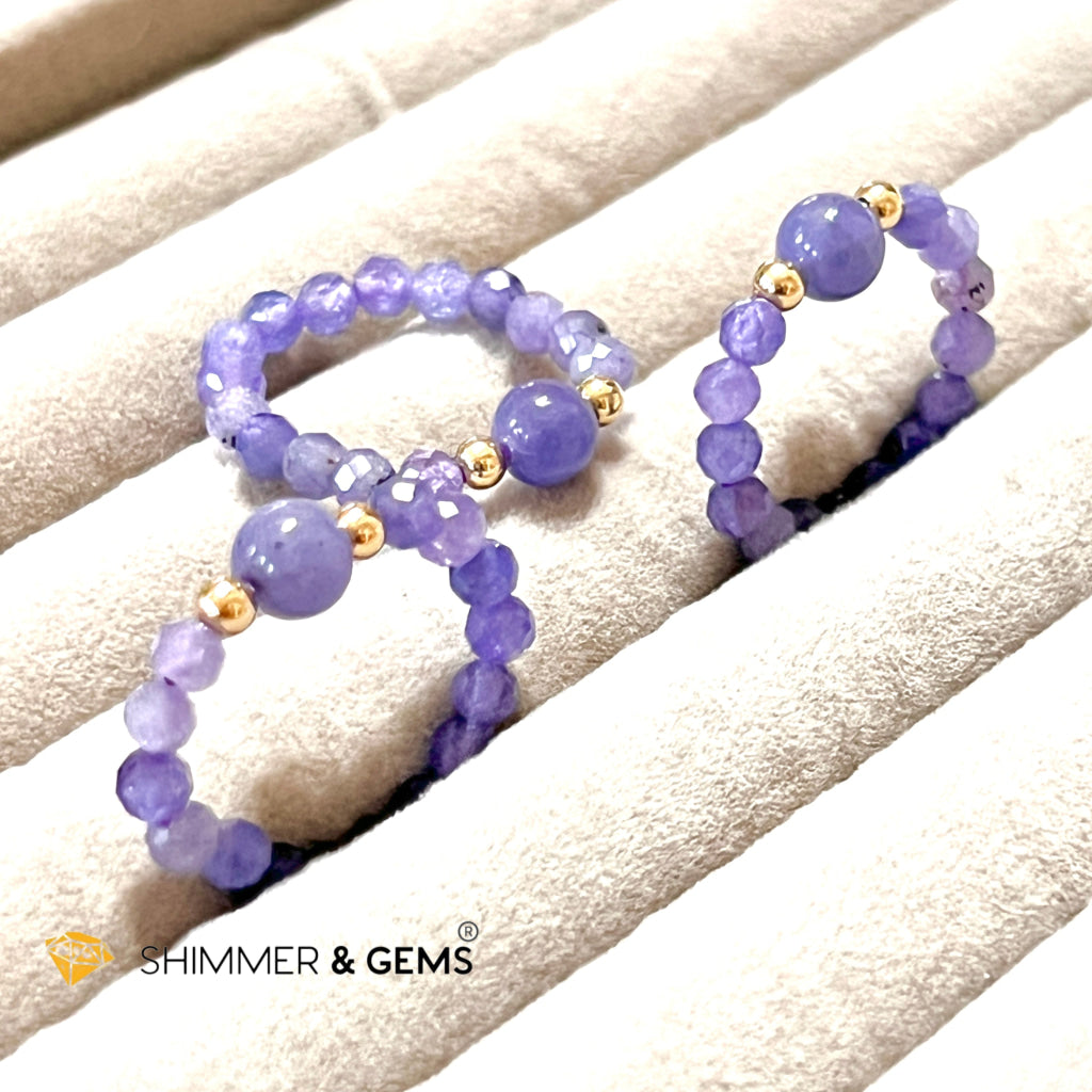 Tanzanite Beads Ring With 14K Gold Filled Beads Rings